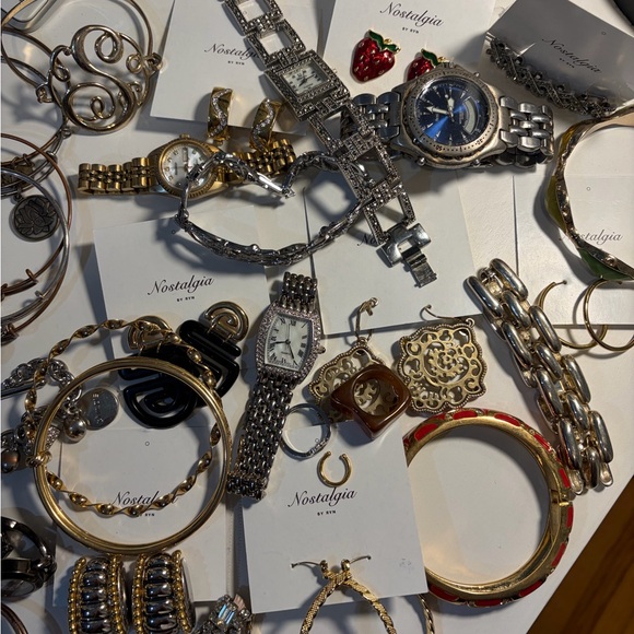 Chico's Jewelry - Large Jewelry Lot  Gold and Silver Bracelet Collection - rings watches earrings